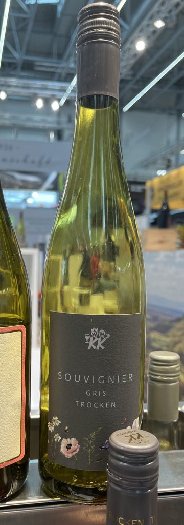 A bottle of Souvignier Grist at ProWein 2026